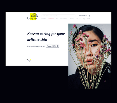 Korean cosmetics online store. E-commerce design e commerce design e commerce shop ui ux web design