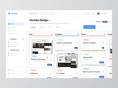 Nashat - Productivity Dashboard app clean collaboration dashboard design management monday organize project pomodoro product design productivity project management project task saas task management team todo todoist ui ux