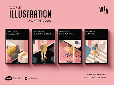 Annie Ernaux Book Covers 2d award winning book cover books cover digital painting editorial editorial illustration feminism illustration isometric photoshop wia wia2020
