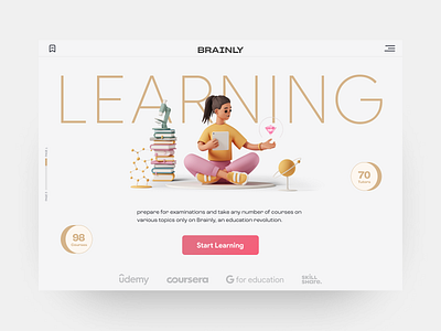Brainly dailyui e learning learning platform online class online course online education online learning ui ux web design