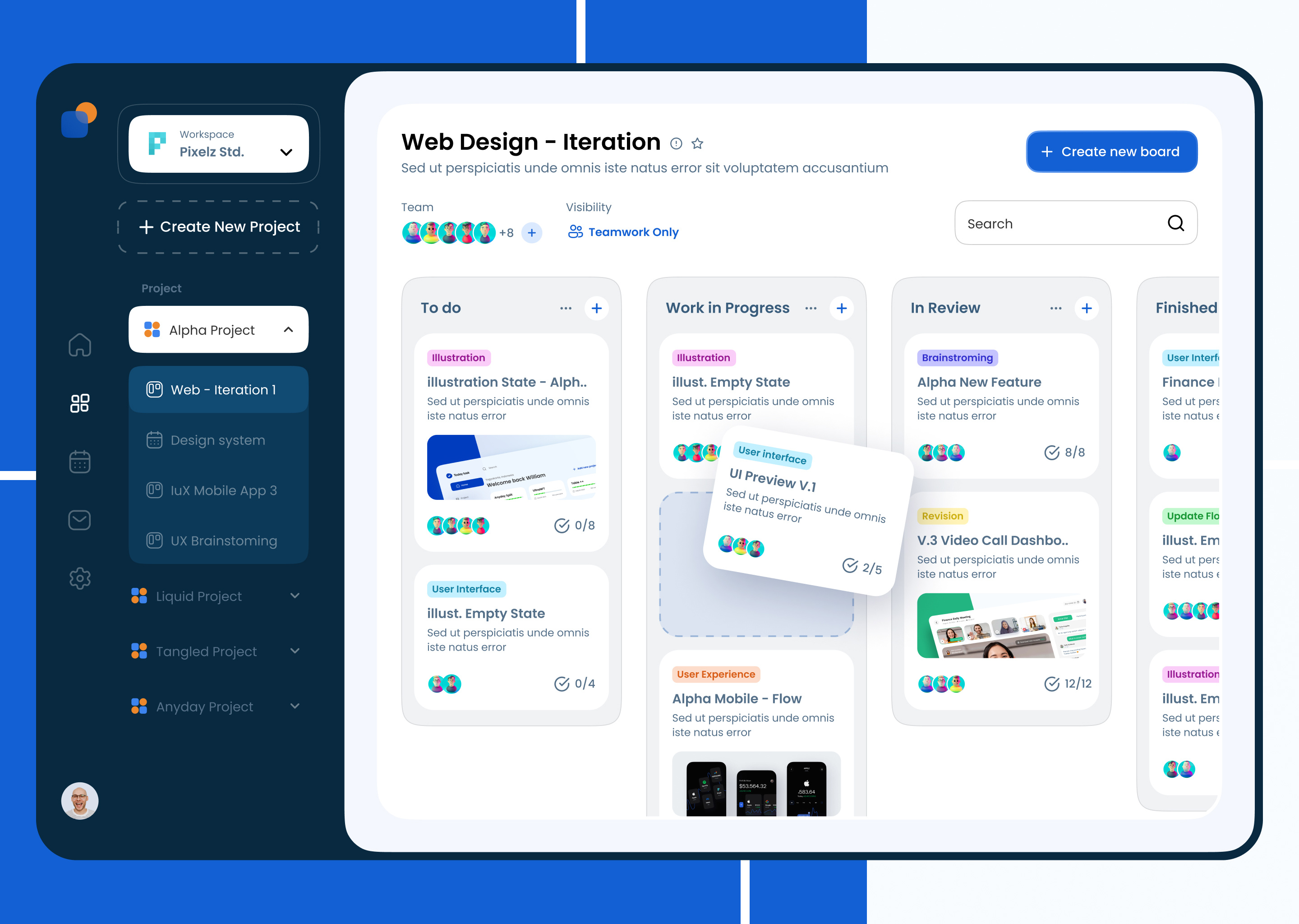 Makaryo task management activity bussines card career clean dashboard design job kanban leadership management marketing minimalist project task team technology training ui work