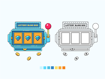 LOTTERY BLIND BOX color design illustration ui vector