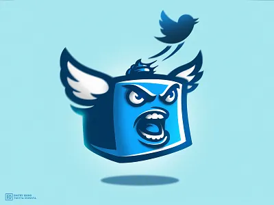 Twitta Monsta bird box dmitry krino esportslogo mascot mascot character mascotlogo monster poop twitter wings