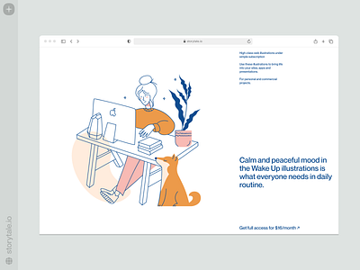 Wake Up illustrations 🌿 characters colorful design details gentle illustration pets product storytale ui vector wakeup web workflow