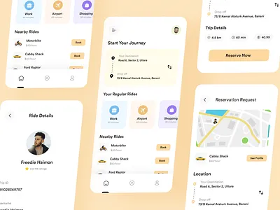 Ride Booking App app app design app ui app ui design design ride app ride booking ride booking app ride sharing riding app uihut visual visual design