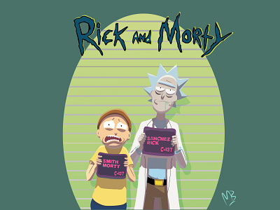 RICK AND MORTY adobe beginner cartoon cartoon character character characterdesign design digitalart fanart illustration illustration design illustrator illustrator art illustrator cc morty morty smith rick rick sanchez rickandmorty trending