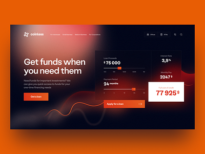 Coinless – Website Concept design fintech interface design ui ui ux ux web design website