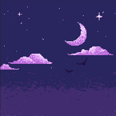 Pixel Moon 8bit illustration moon photoshop pixel pixelart purple