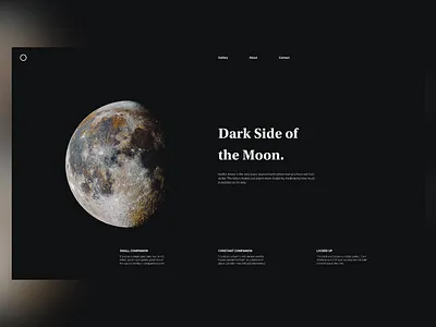 Dark Side of the Moon adobexd homepageui minimal moon ui website