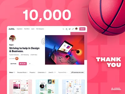 10k Followers | Dribbble 10k 10kfollowers dribbble milestone thanksgiving