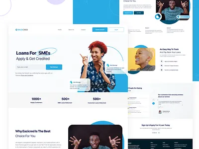 Landing Page For Loan App dailui design landing page landing page ui loan sme ui uid ux uxui web