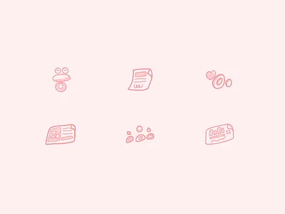 Hand-drawn Icons branding creators earthy hand drawn hand lettering icon iconography newsletter pastels