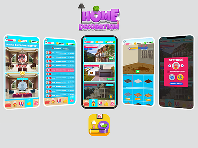 HomeDecoration Game UI/UX design game icon illustration leaderboard leaderboards logo minimal ui ux vector