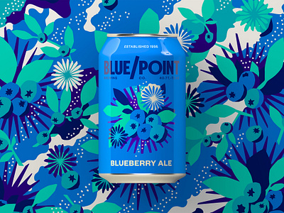 Blue Point Brewing - Blueberry Ale art beer beer art beer branding beer can blueberry blueberry ale brewery clean design craft beer craft brewery fruit fruit beer illustration pattern pattern design patterns vector