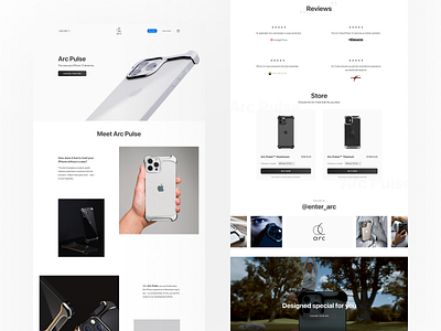 Arc Pulse. Home Page apple e commerce iphone phone phone case pulse webflow website