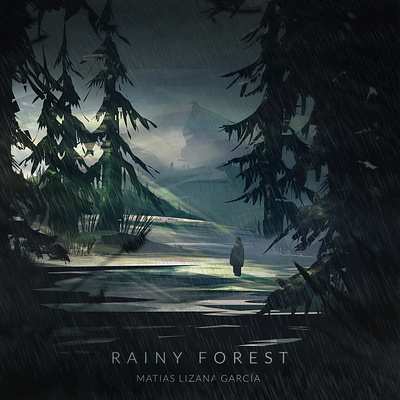 Rainy forest concept concept art cover art digital illustration digitalillustration environment forest illustration mountains photoshop wacom