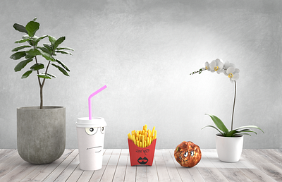 Frylock & Friends 3d adobe adobe dimension aqua teen hungerforce design funny funny character funny illustration photorealism