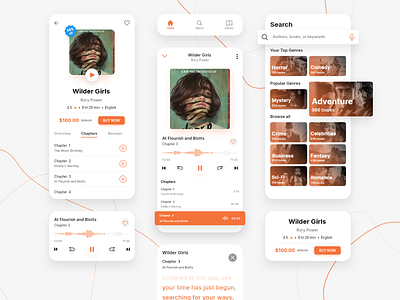 Audiolib - Audiobook App Design adobe adobe xd app app design audio audio player creative design design ebooks interactive design minimal ui uitrends uiuxdesign ux