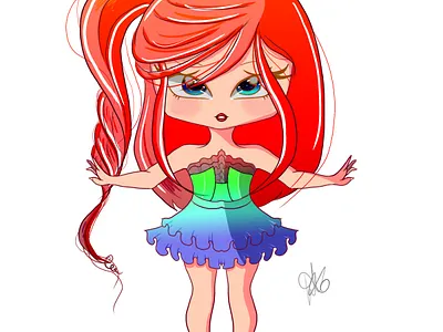 chibi adobe photoshop anime girl animeart chibi digitalart digitalartwork girl illustration sketchbook