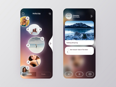 Kindra connect UI app blur clean gradient kinda connect product design