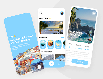 Travel App aeroplane app art beach branding design flat mountain travel travel agency travelapp ui ux