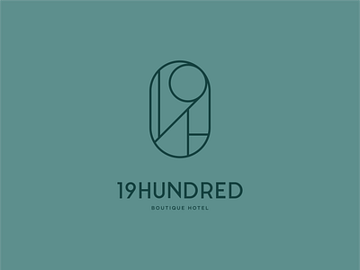 19HUNDRED Boutique Hotel 19h art deco boutique hotel green logo minimalist