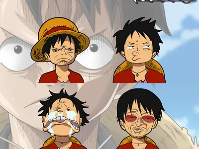 4 x Twitch Emotes - One Piece - Monkey D Luffy anime emote luffy monkeydluffy onepiece stream twitch twitchemote twitchstreamer