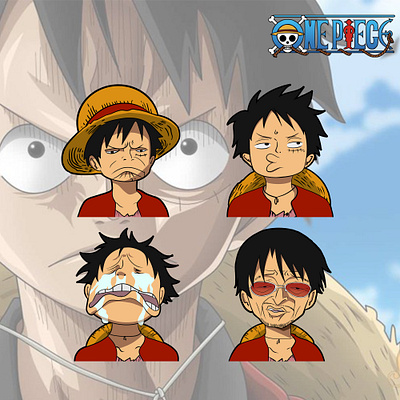 4 x Twitch Emotes - One Piece - Monkey D Luffy anime emote luffy monkeydluffy onepiece stream twitch twitchemote twitchstreamer