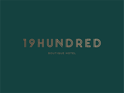 19HUNDRED Boutique Hotel 19h art deco classic gold lettermark logo logotype luxury vintage wordmark