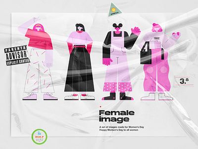 Female characters | For Women's Day character design famale flat illustration