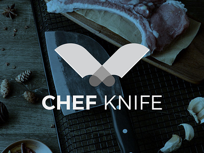 Chef Knife Logo black and white chef cook cooking cut cutting dangerous eat food human kitchen knife logo meal meat overlay restaurant roast vegetable