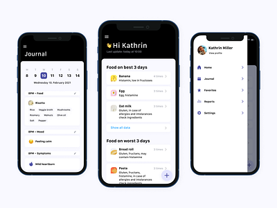 Trigger Foods Identification App app design app ui calendar calendar app calendar ui design figma food food app food app ui foodie health healthy ibs journal product product design schedule ui ux