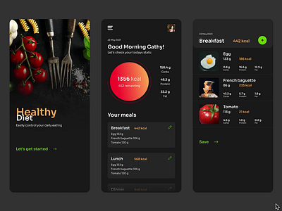 Diet Tracker App Concept calories calories counter carbs diary diet diet app fat fitness food food app health health app health care meals mobile nutrition nutrition app protein stats tracker