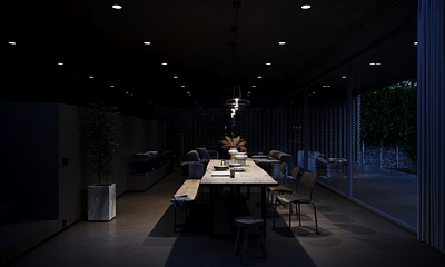 Dinning room of Bran's Lane house - option 2 3d adobe photoshop architectural visualization architecture archviz building flat flat design photoshop render