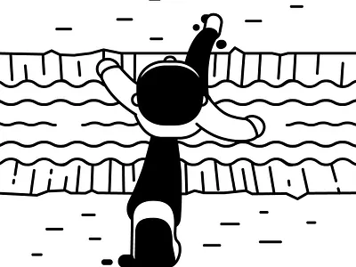 Challenge black white drawing editorial illustration heygee illustration minimal