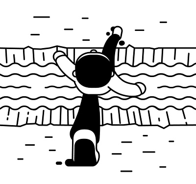 Challenge black white drawing editorial illustration heygee illustration minimal