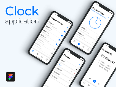 iOS Clock application app design ios minimal ui ux