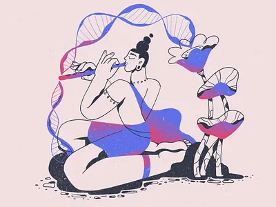 Krishna's Flute 🧬 character dna flute hindi illustration lotus love minimal music musician prince procreate tender
