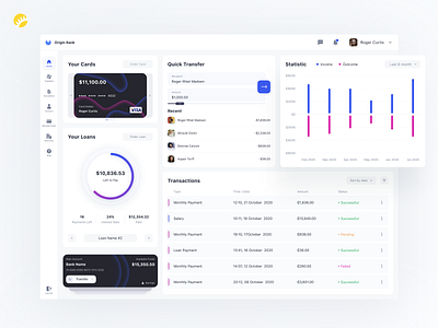 Original Bank - Dashboard app application design bank account bank card banking dashboard clean dashboard app dashboard design design finance financial app internet banking intuitive original personal account statistics transactions ui ux ux design