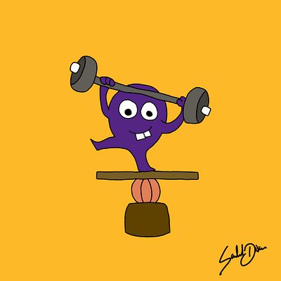 LA Lakers inspired mascot basketball cute funny illustrator lakers photoshop art workout