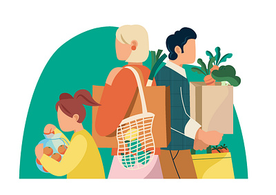 Healthy Shopping adobe illustrator adobe photoshop branding colorfull illustration corona covid design editorial greens health healthy holland illustratie illustration illustrator logo shop shopping supermarket vectorart