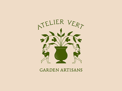 AtelierVert artisan atelier boutique branding french garden identity illustration landscaping logo seattle vert