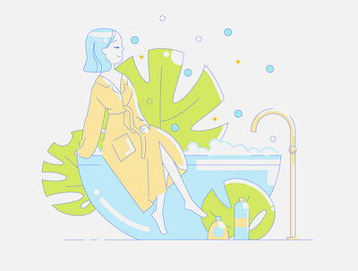 Fresh flat illustration fresh mint vector art web illustration