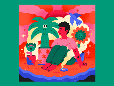 HOLA SOBRE acapulco beach bird cannabis free illustration plant sun sunset