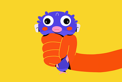 Burpy Monster - Ex squeeze me adobe illustrator character character design character illustration colourful explainer video fish illsutration illustration line art procreate vector illustration