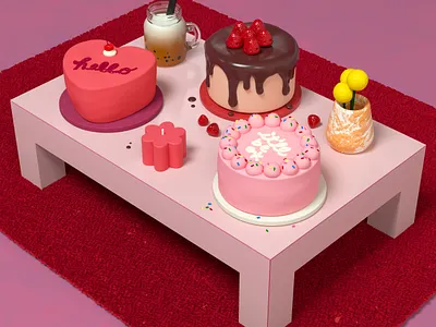 Cakes 3d 3d illustration 3d rendering bakery c4d cakes cinema 4d cinema4d food home decor interior design pastries sweets zbrush