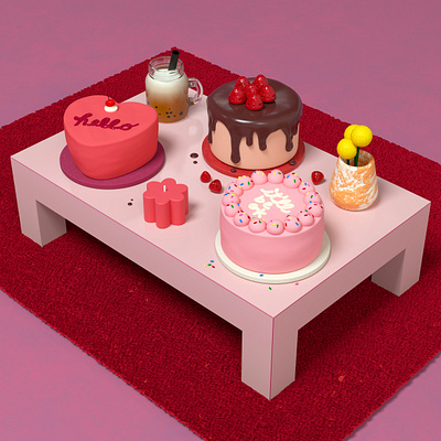 Cakes 3d 3d illustration 3d rendering bakery c4d cakes cinema 4d cinema4d food home decor interior design pastries sweets zbrush