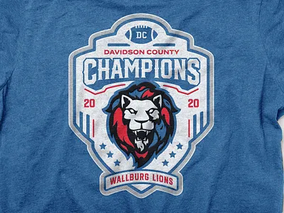 Wallburg Football - County Champs Badge adobe adobe illustrator american football athlete athletics badge football illustration lion lions logo sports sticker t shirt typography vector