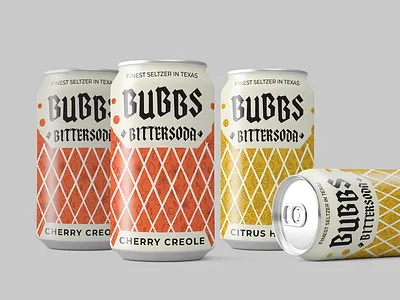 Bubbs Bittersoada can illustration logo mid century packaging packaging design pattern seltzer vector