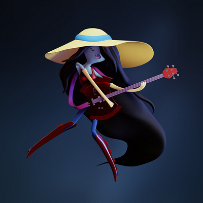 Marceline 3d art 3d artist adventure time blender cartoon